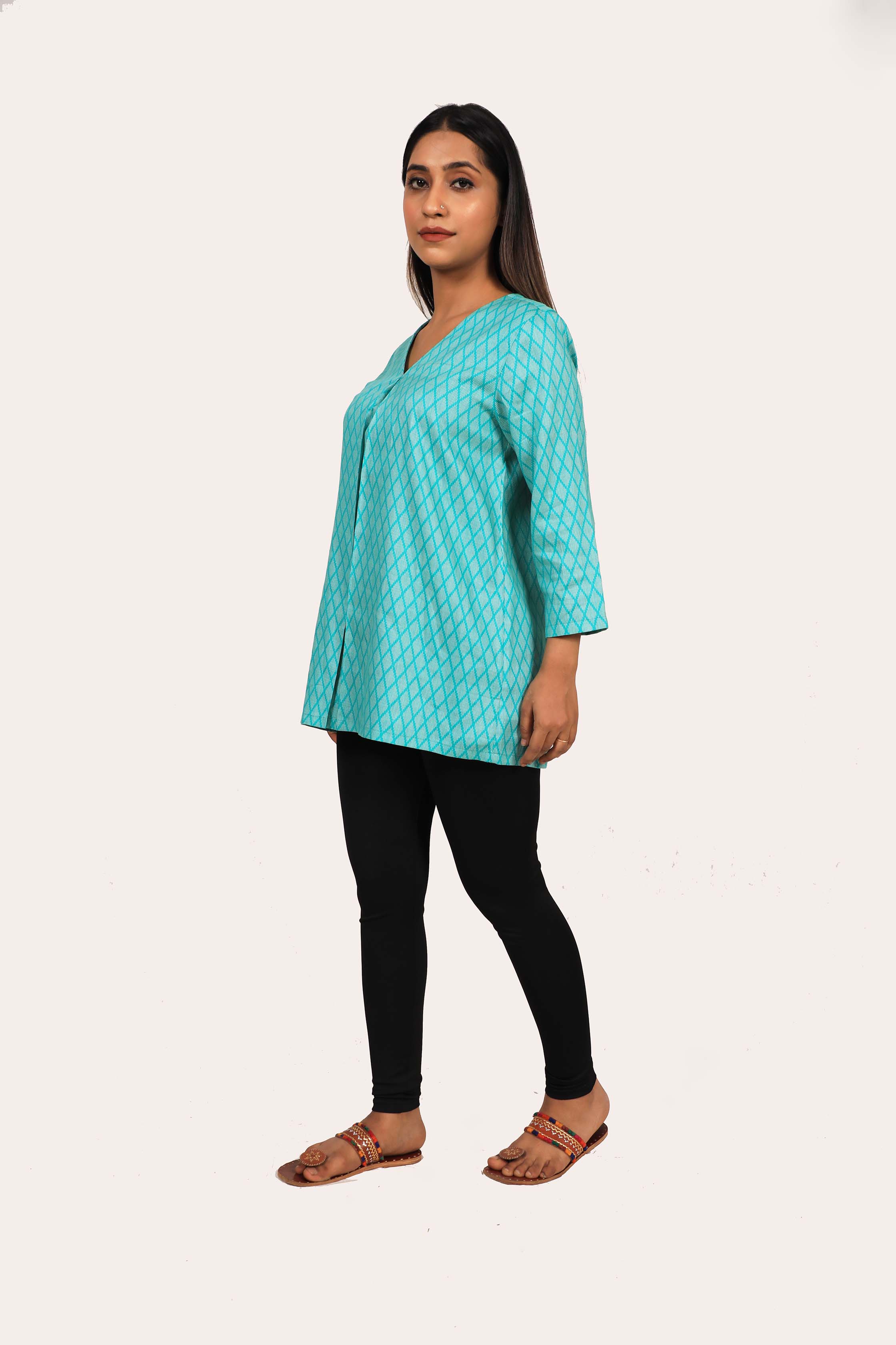WOMEN SUMMER COTTON A LINE KURTI