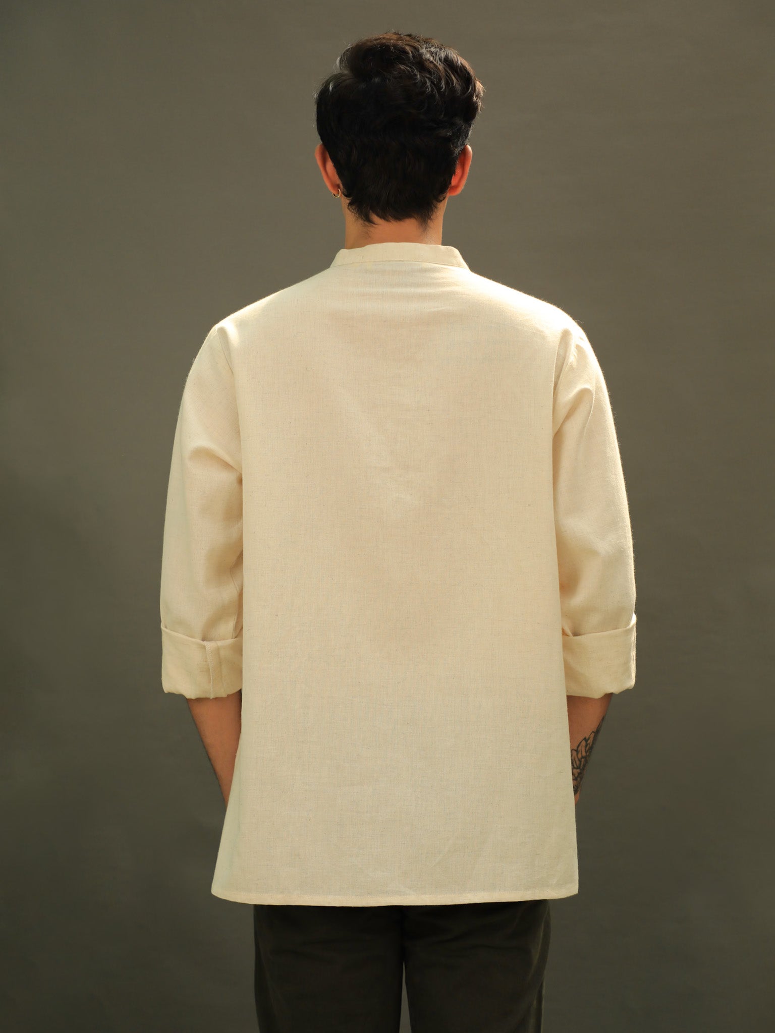 COTTON FLEX SUMMER SHORT KURTA WITH FOLDED SLEEVES