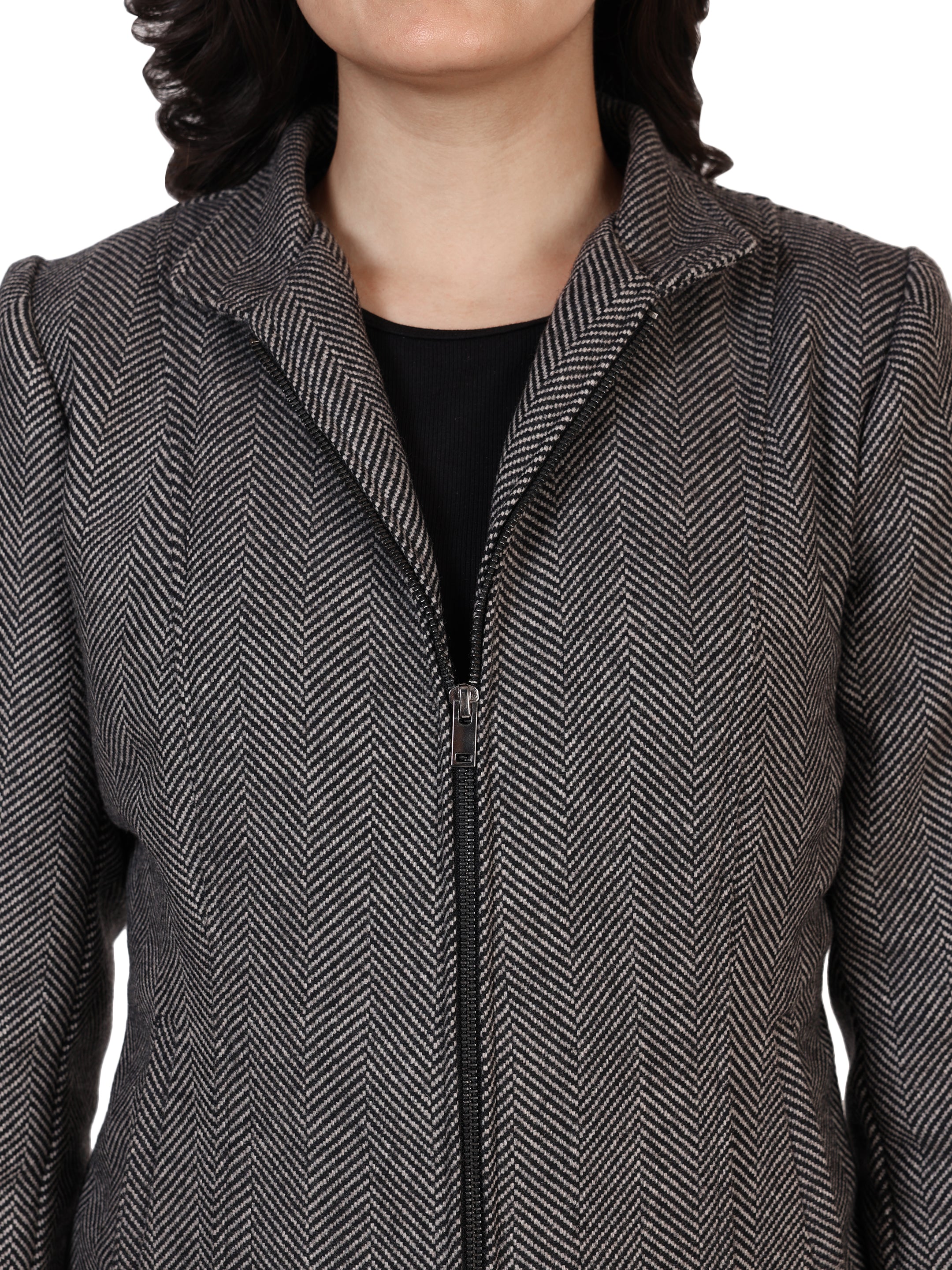 LADIES WOOLLEN JACKET-ZIGZAG