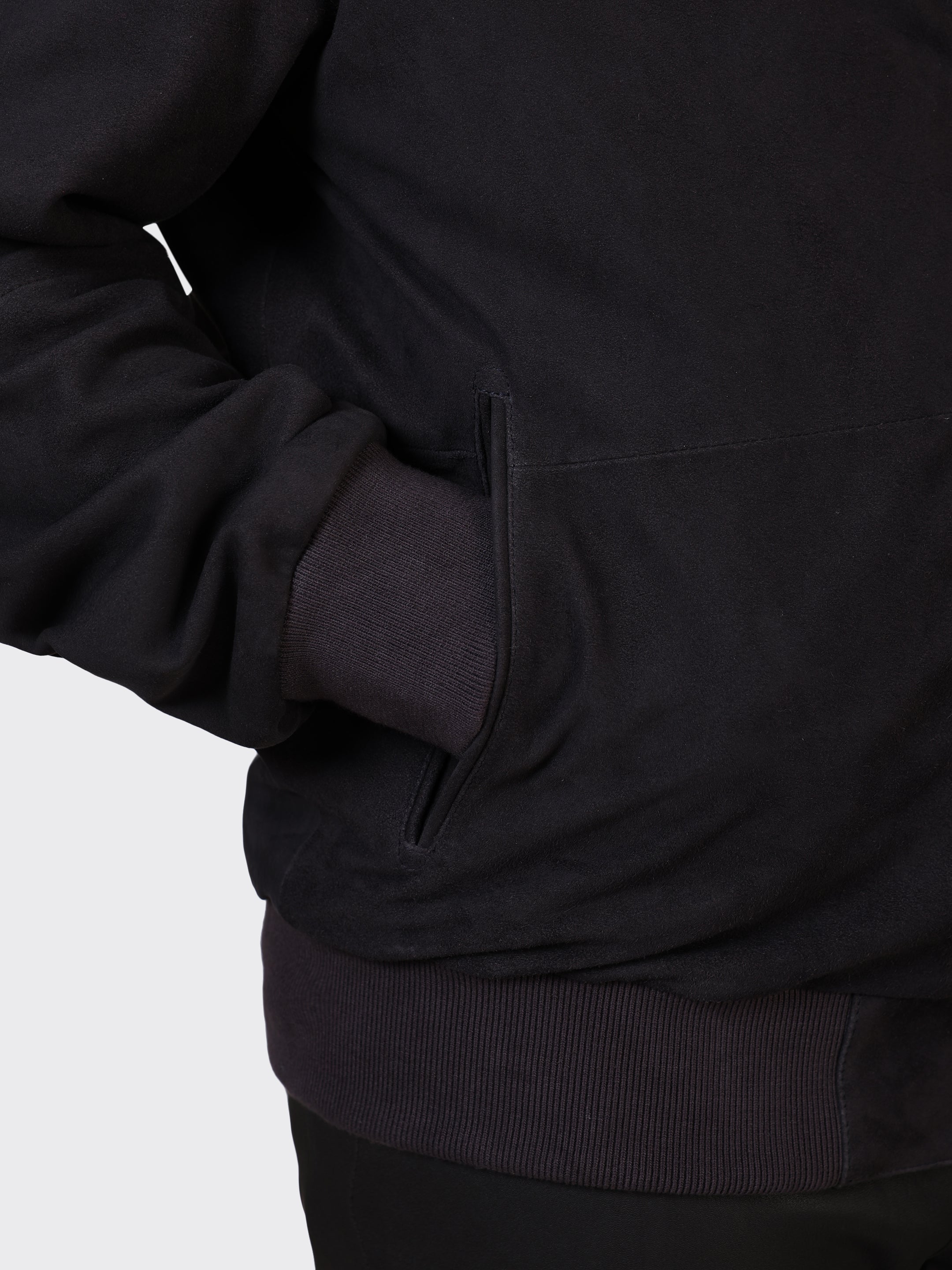 MENS COLLEGE SUEDE LEATHER JACKET-NAVY