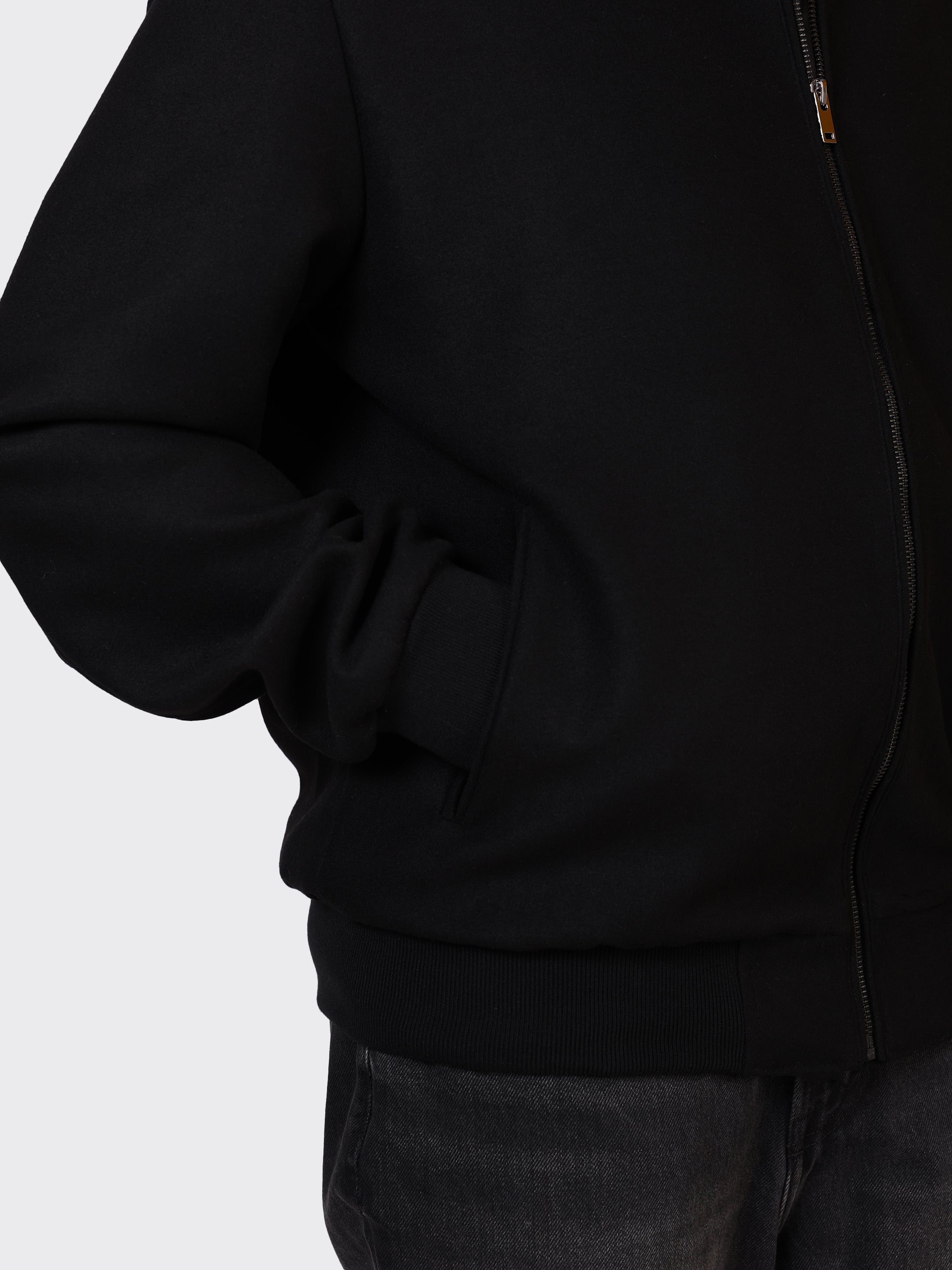 MENS COLLEGE WOOLLEN JACKET-BLACK