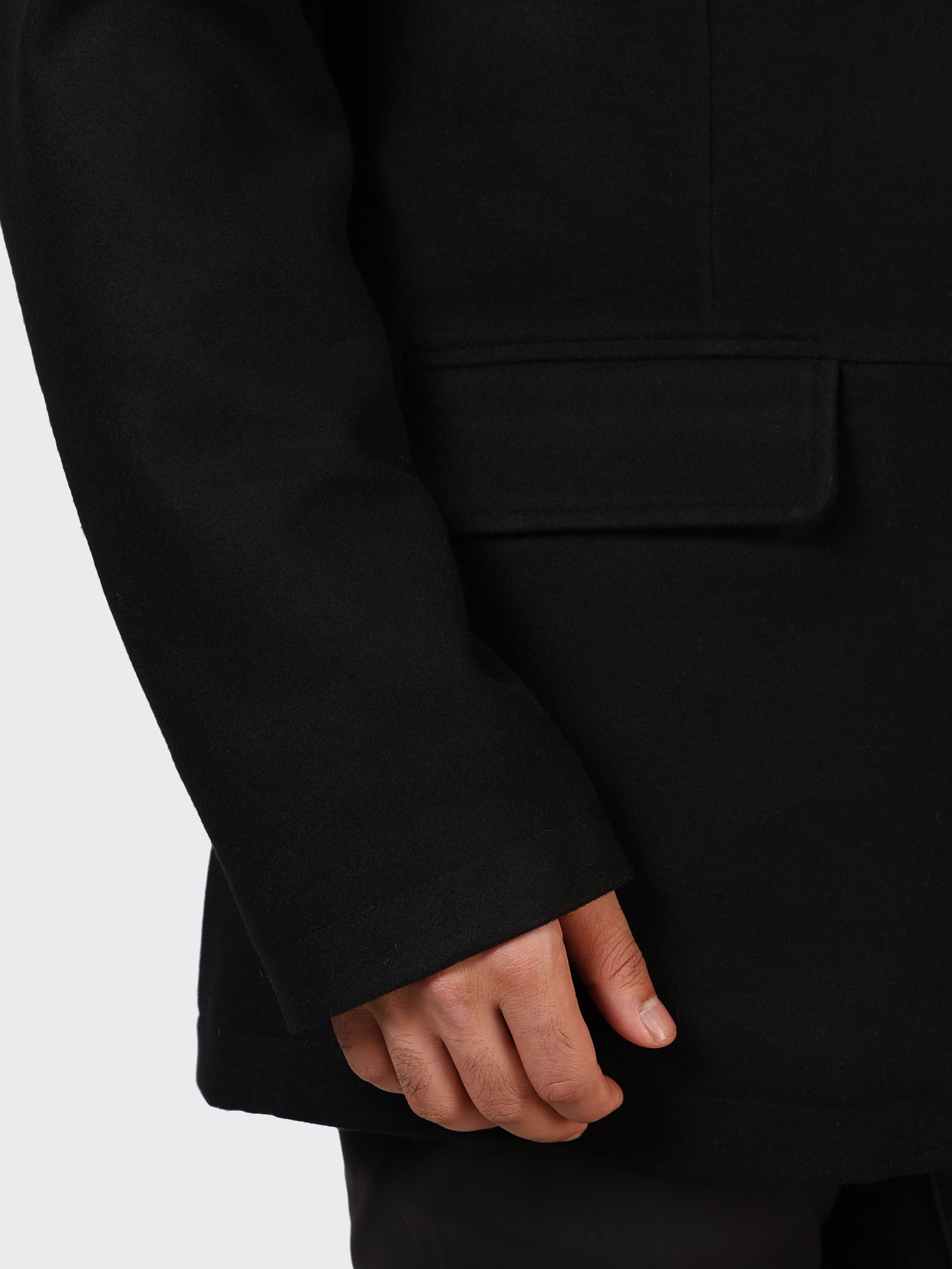 MENS BLAZER WOOLLEN JACKET-BLACK