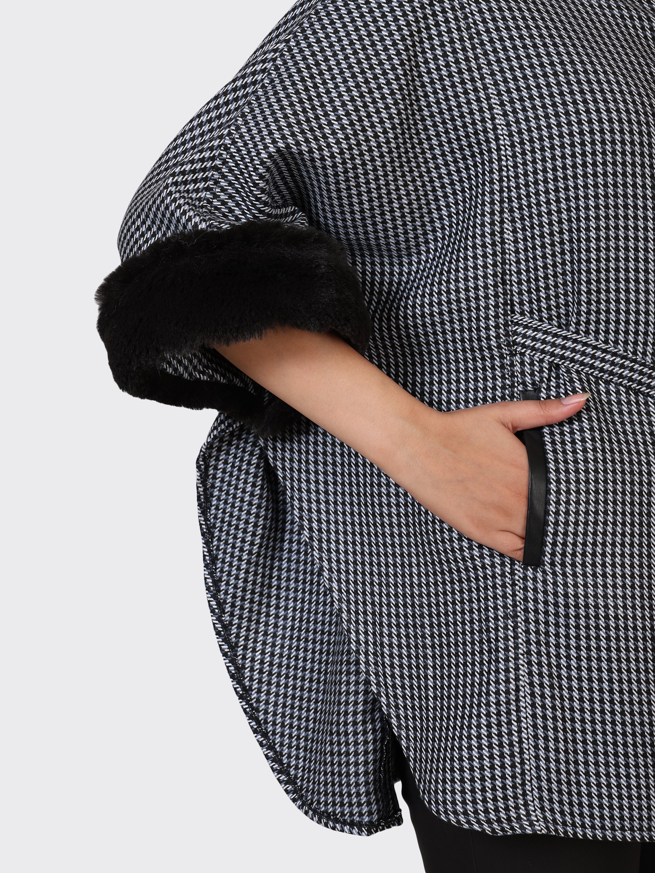 LADIES CAPE WOOLLEN JACKET-CROSS