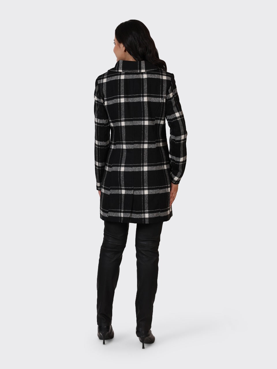 LADIES WOOLEN JACKET-CHECK