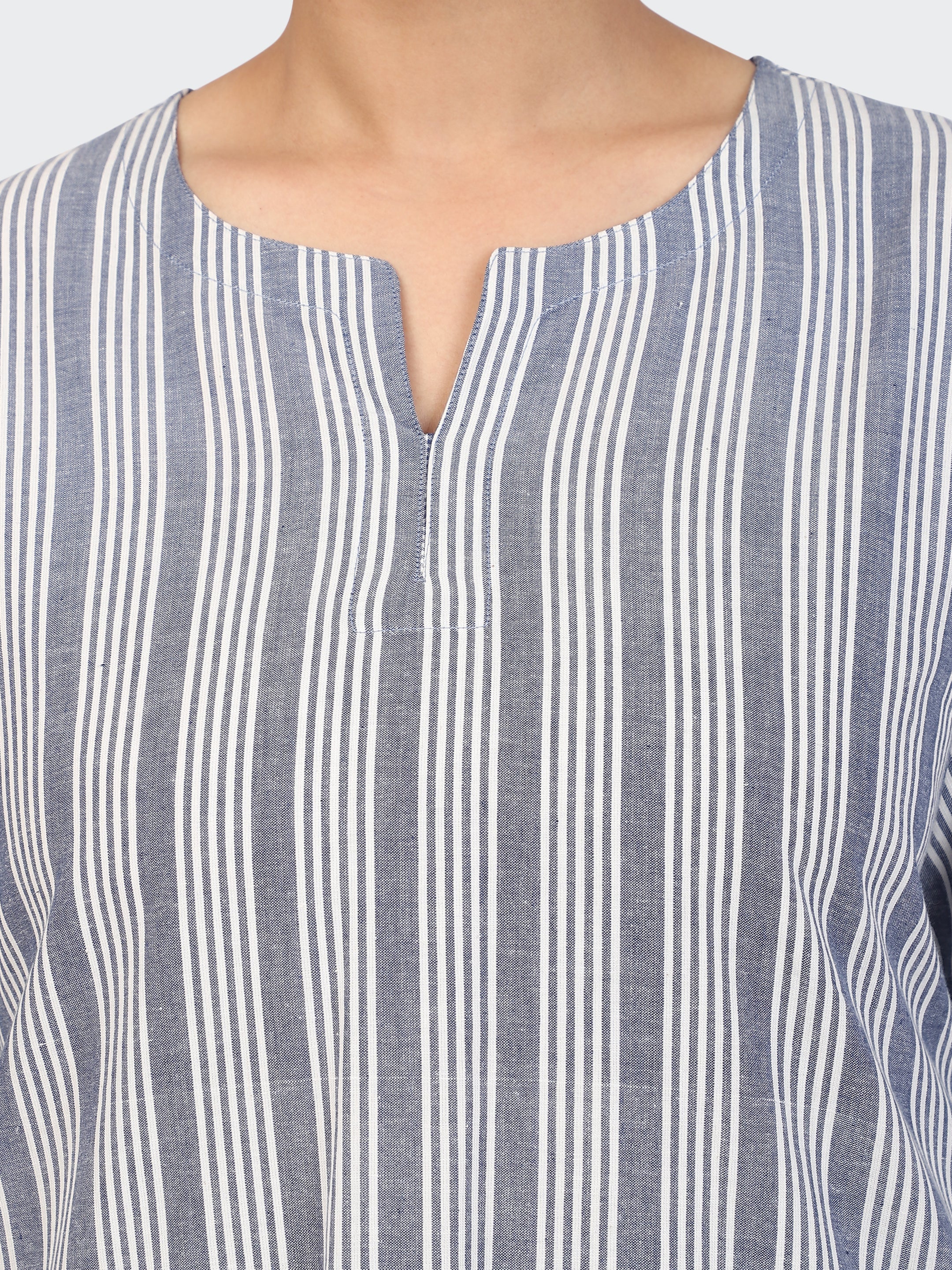 FINE COTTON COMFORTABLE CO-ORD SET-BLUE