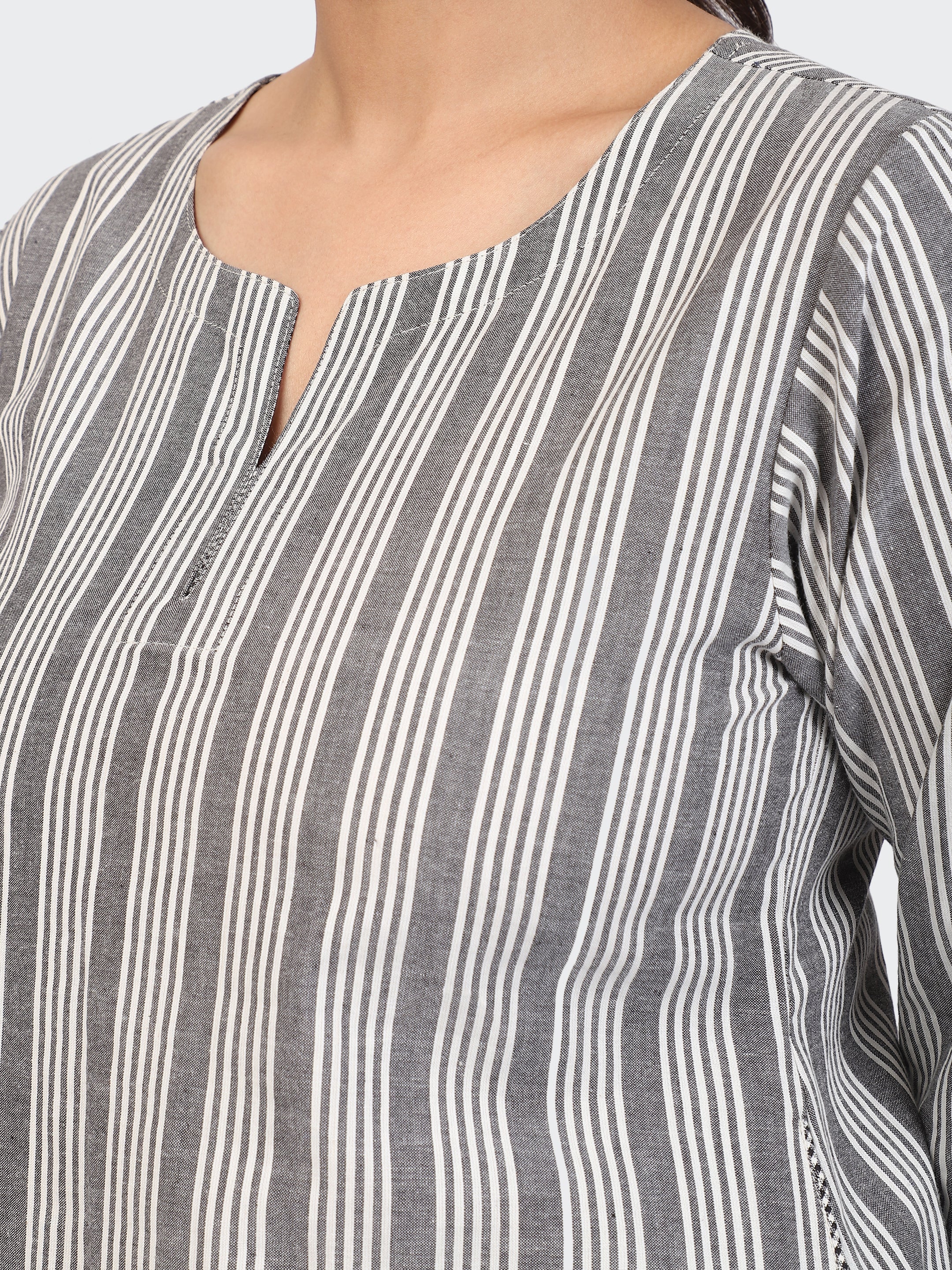 FINE COTTON COMFORTABLE CO-ORD SET-GREY