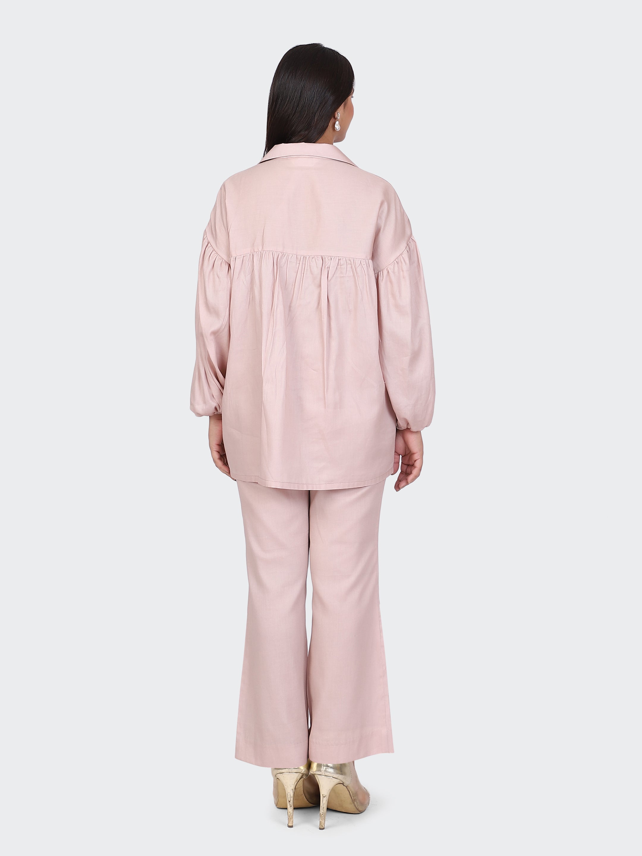 FINE COTTON COMFORTABLE CO-ORD SET-DUSTY ROSE