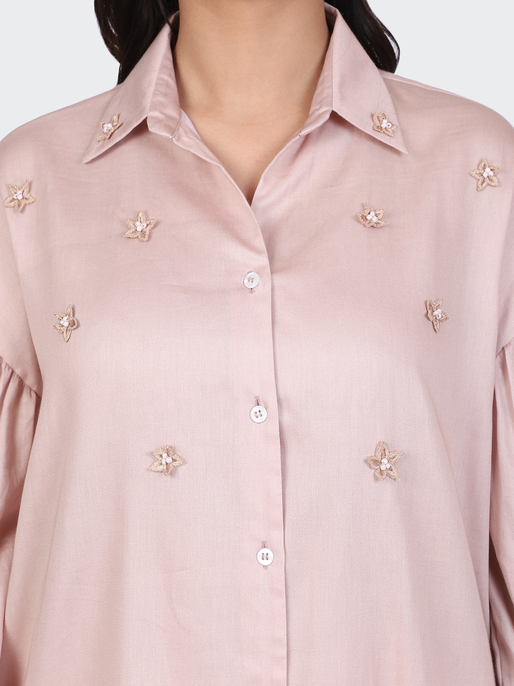 FINE COTTON COMFORTABLE CO-ORD SET-DUSTY ROSE