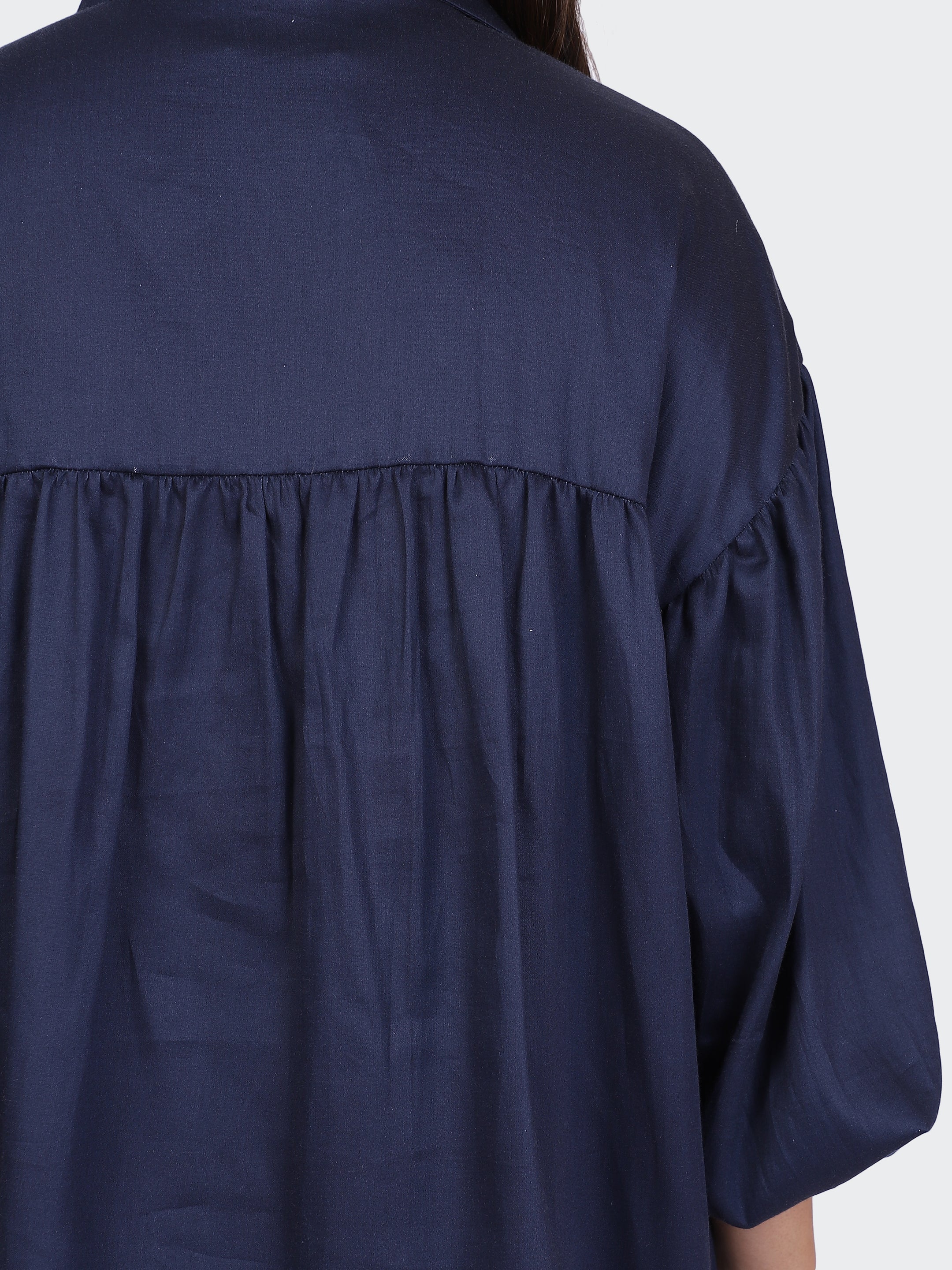 FINE COTTON COMFORTABLE CO-ORD SET-NAVY