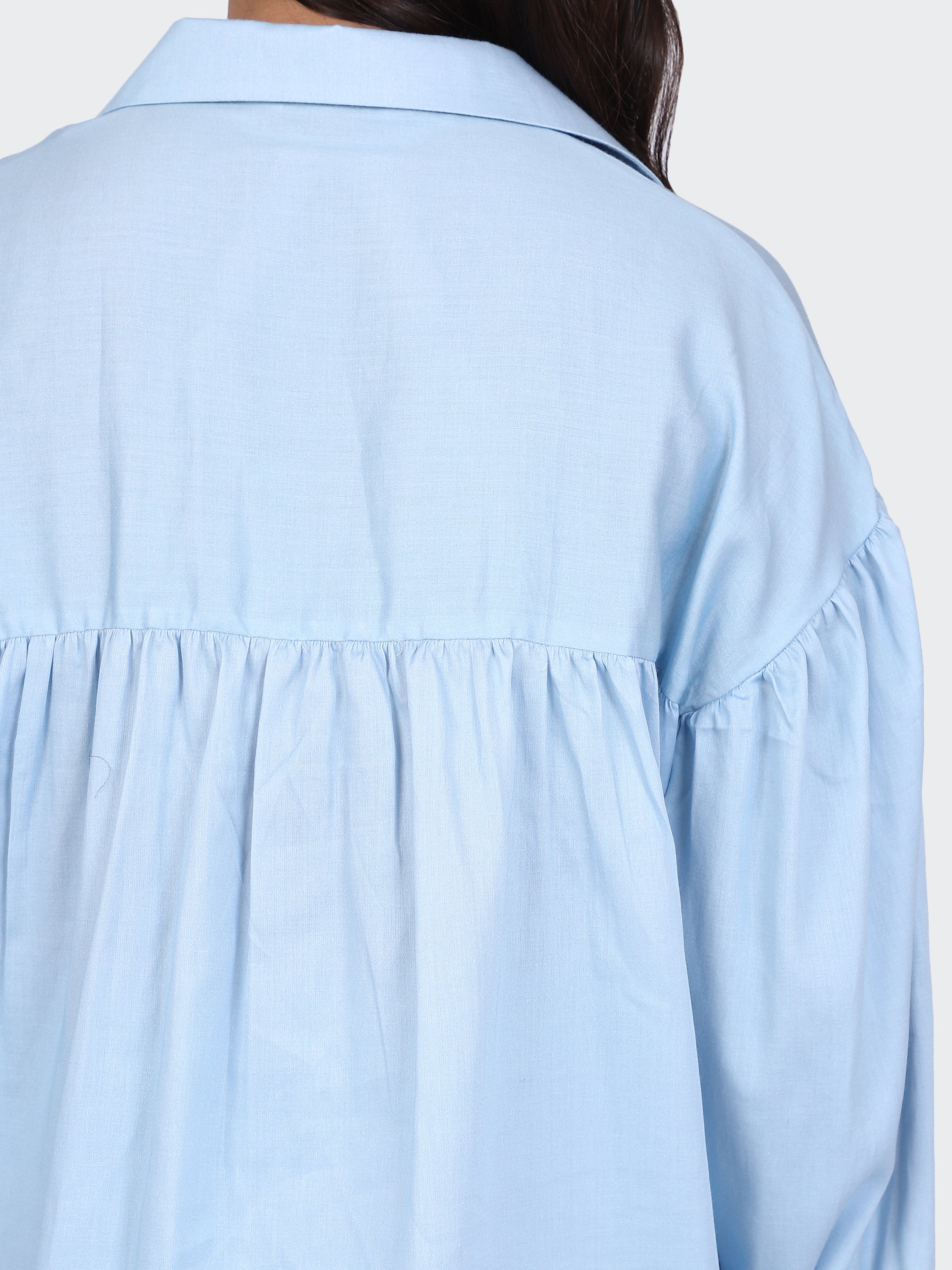 FINE COTTON COMFORTABLE CO-ORD SET-SKYBLUE