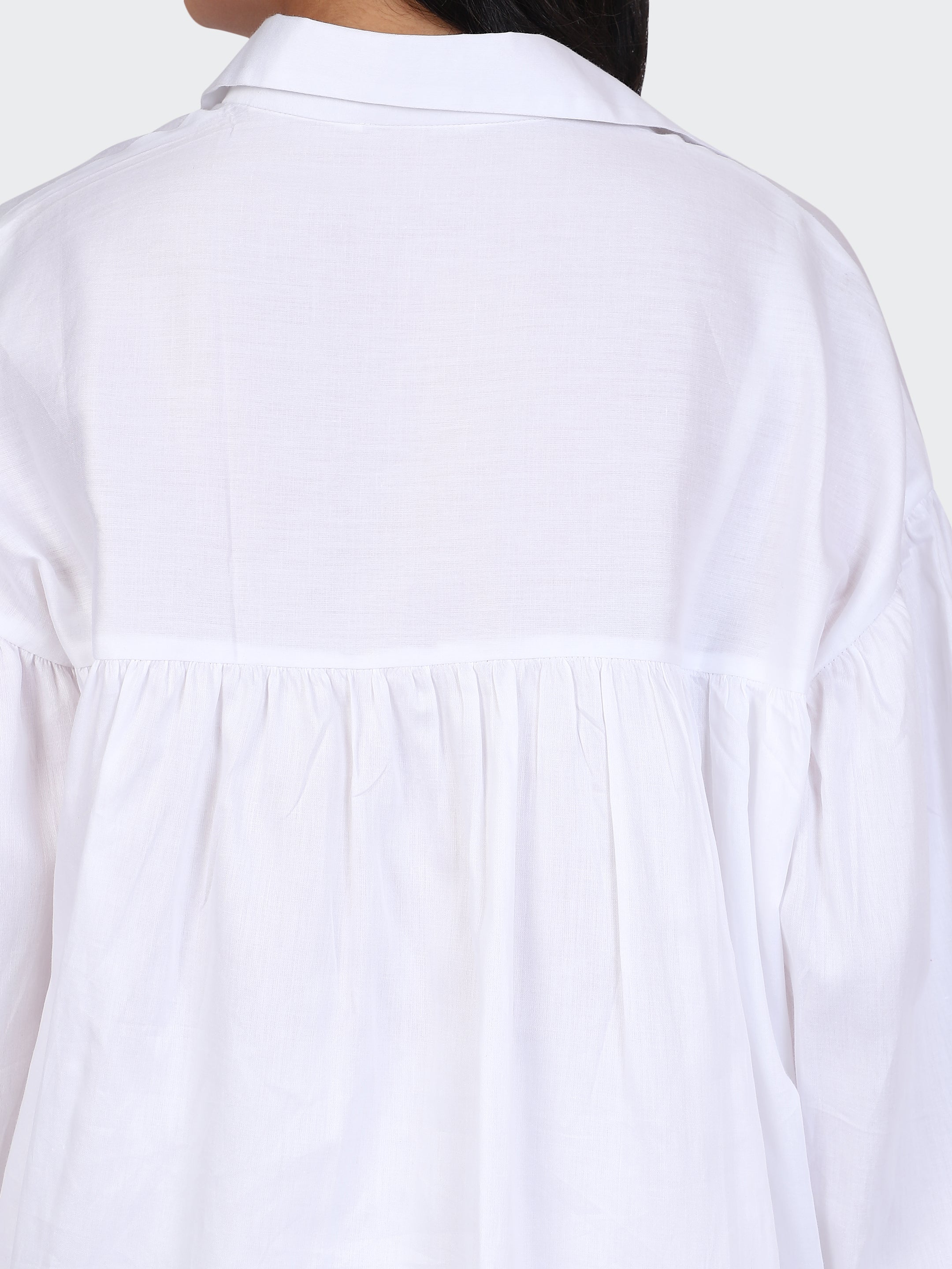 FINE COTTON COMFORTABLE CO-ORD SET-WHITE