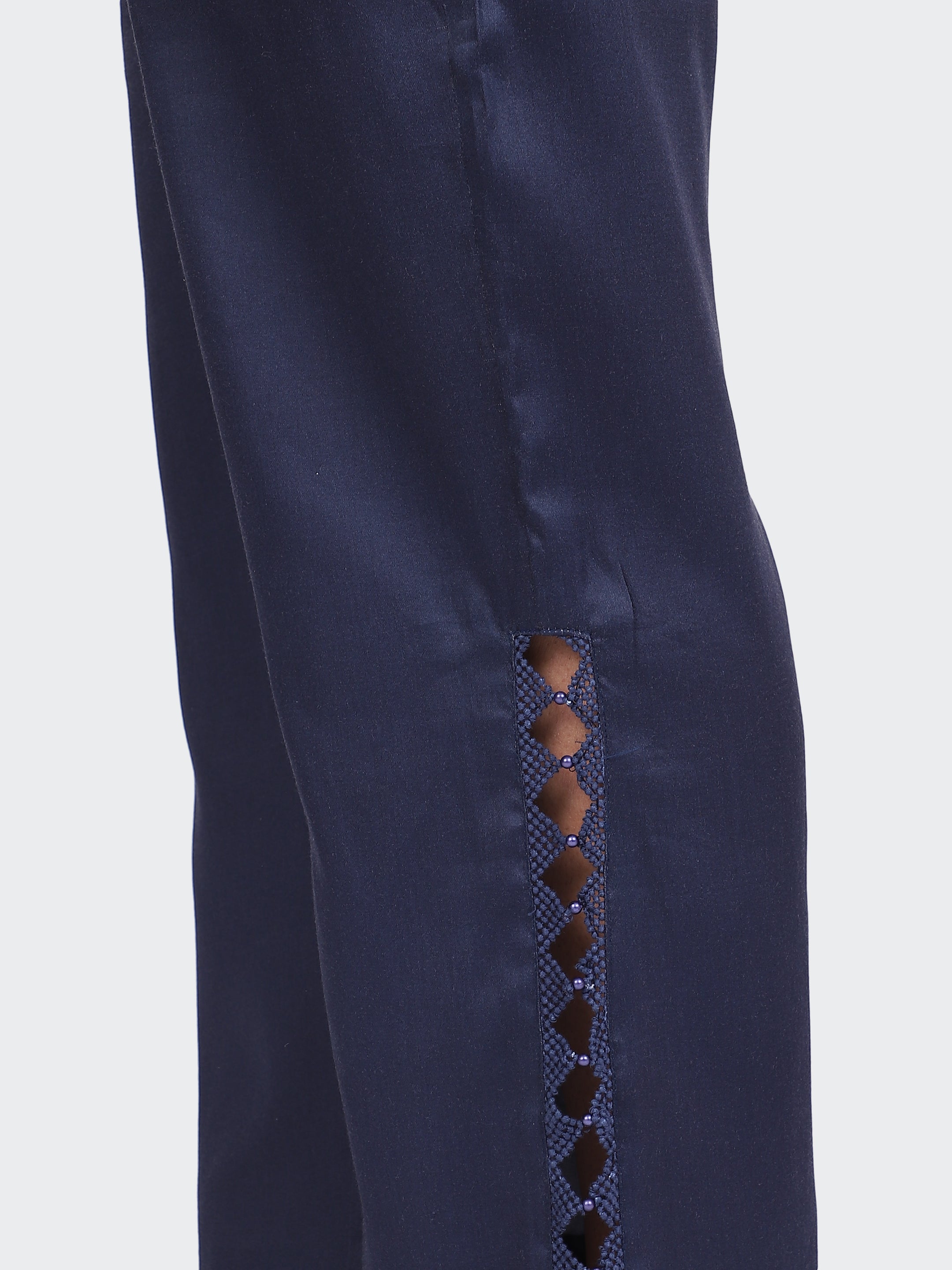 FINE COTTON COMFORTABLE CO-ORD SET-NAVY.