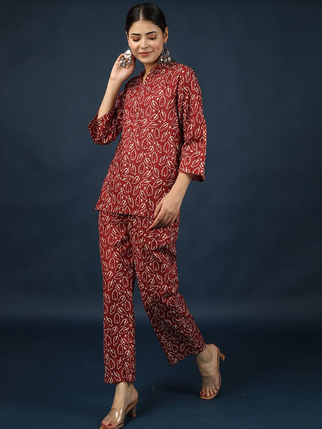 FLORAL PRINTED PURE COTTON TOP WITH TROUSERS